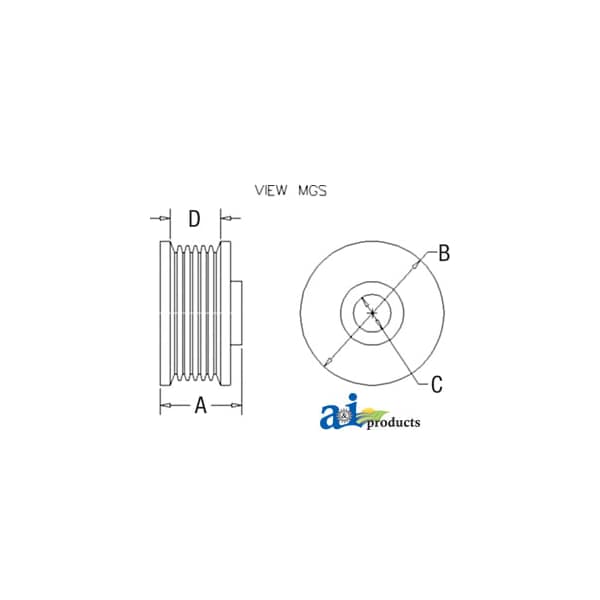 Pulley, Dual 4 Groove 3" x3" x2.5"